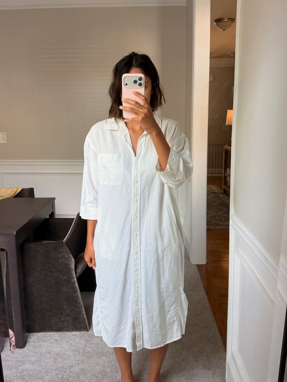Universal Thread White Midi Shirt Dress